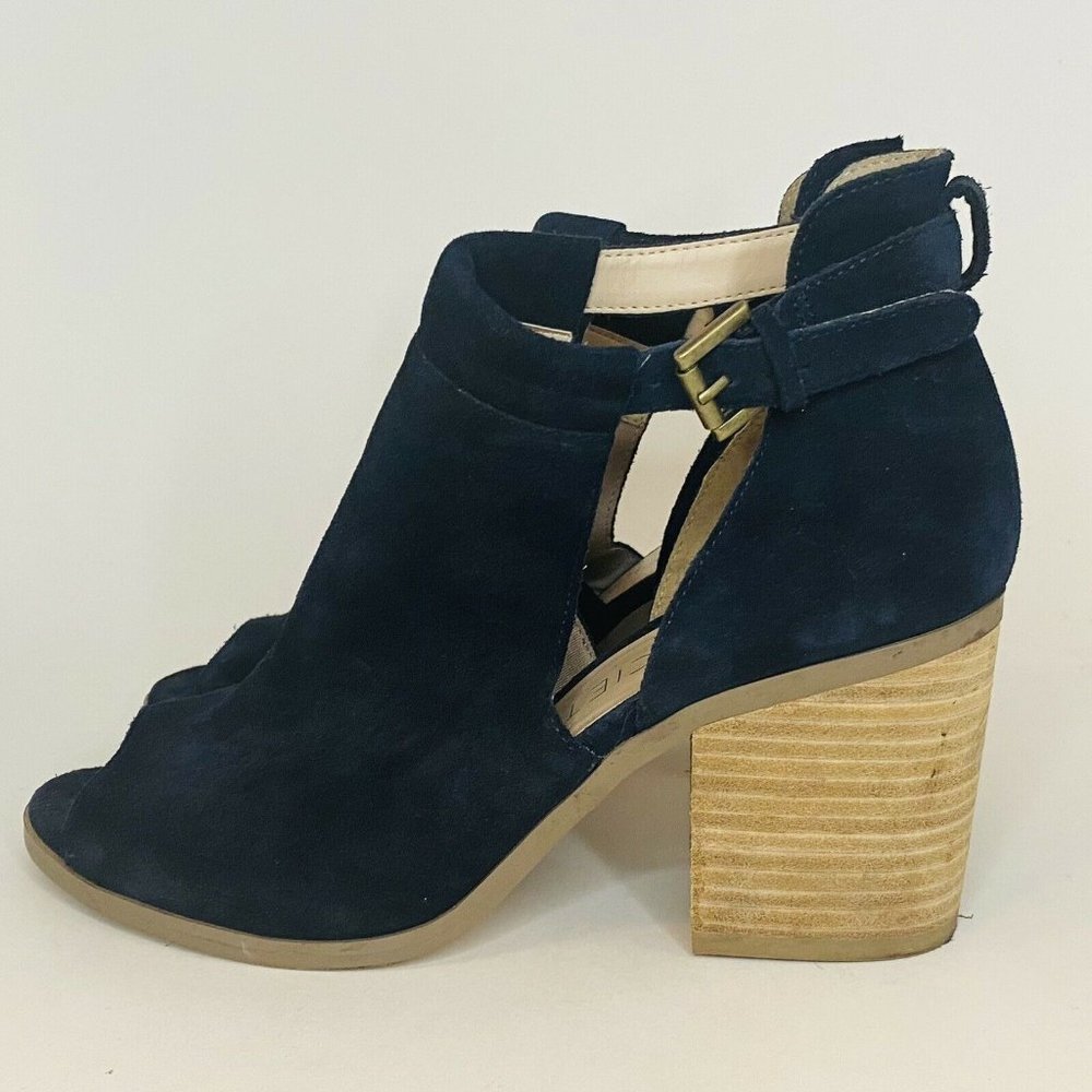 Sole Society Blue Suede Peep Toe Booties 8.5 Ankle